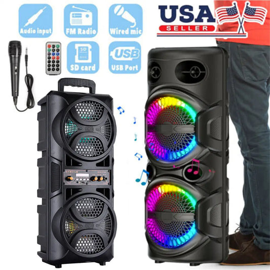 Curuk Portable Bluetooth Speaker With Heavy Bass And Karaoke