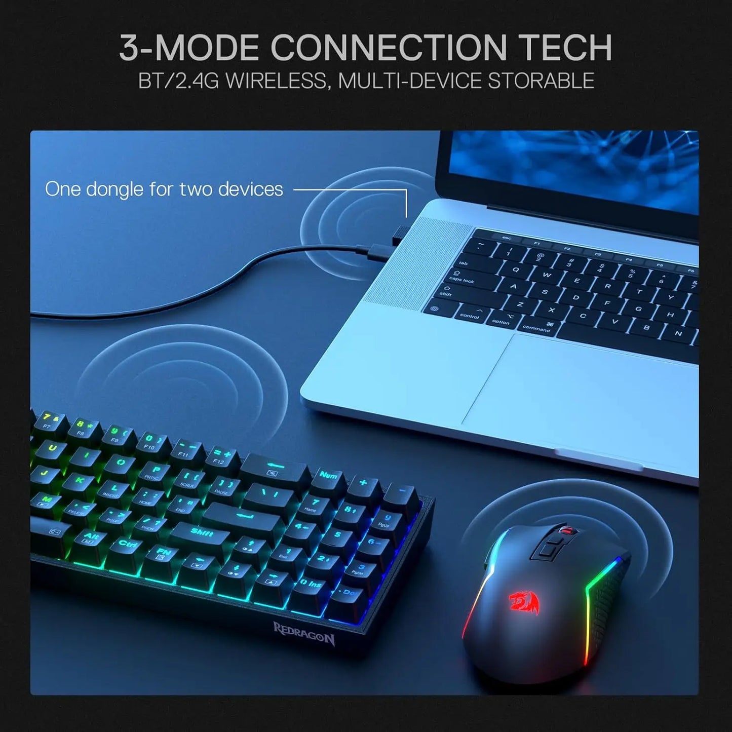 Redragon BS136 Keyboard And Mouse Combo Tri-Mode Wireless