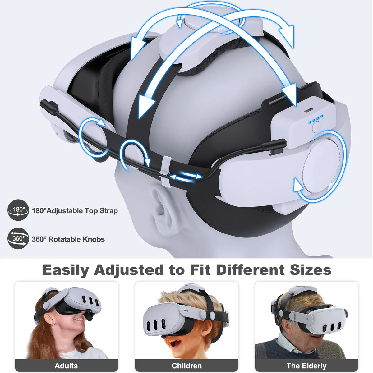 Beboncool VR Head Strap With Rechargeable Battery For Meta Quest