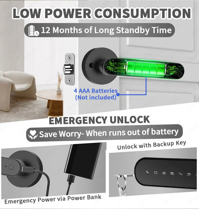 DSKDFTY Bluetooth Smart Fingerprint Door Lock With Keypad