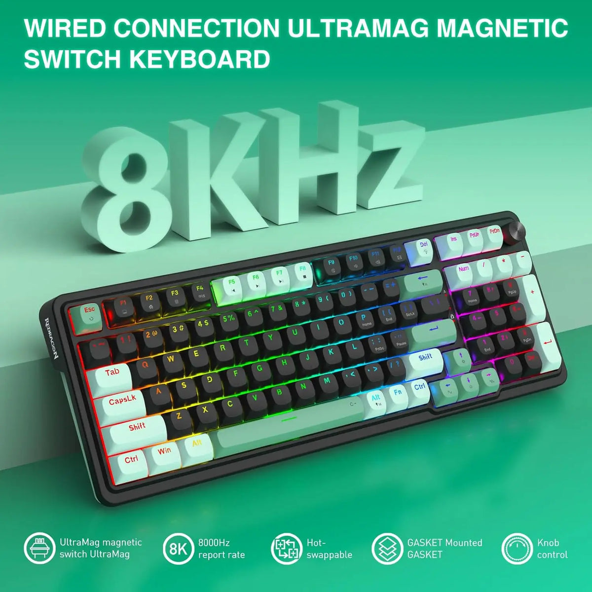 Redragon K686 HE Wired Gaming Mechanical Keyboard with Rapid Trigger