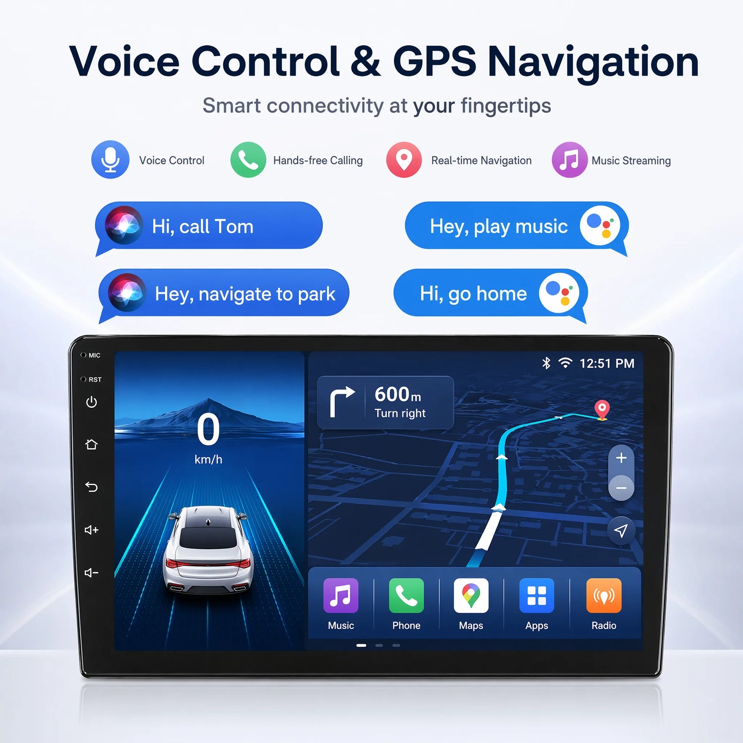 Essgoo Android Auto Car Stereo Wireless CarPlay 2Din GPS MP5