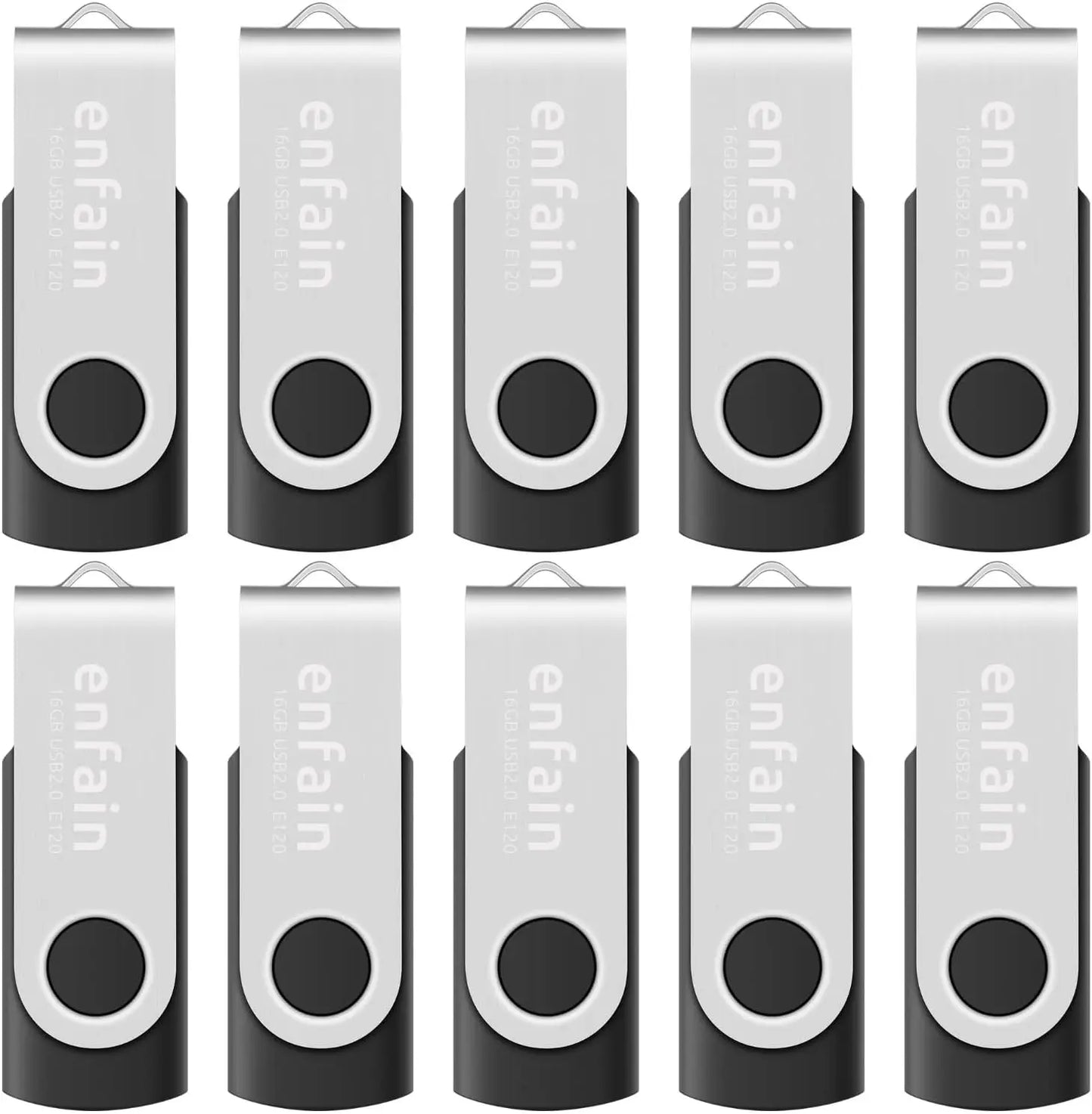 10-Pack 16GB USB Flash Drives With Labels For Office Use