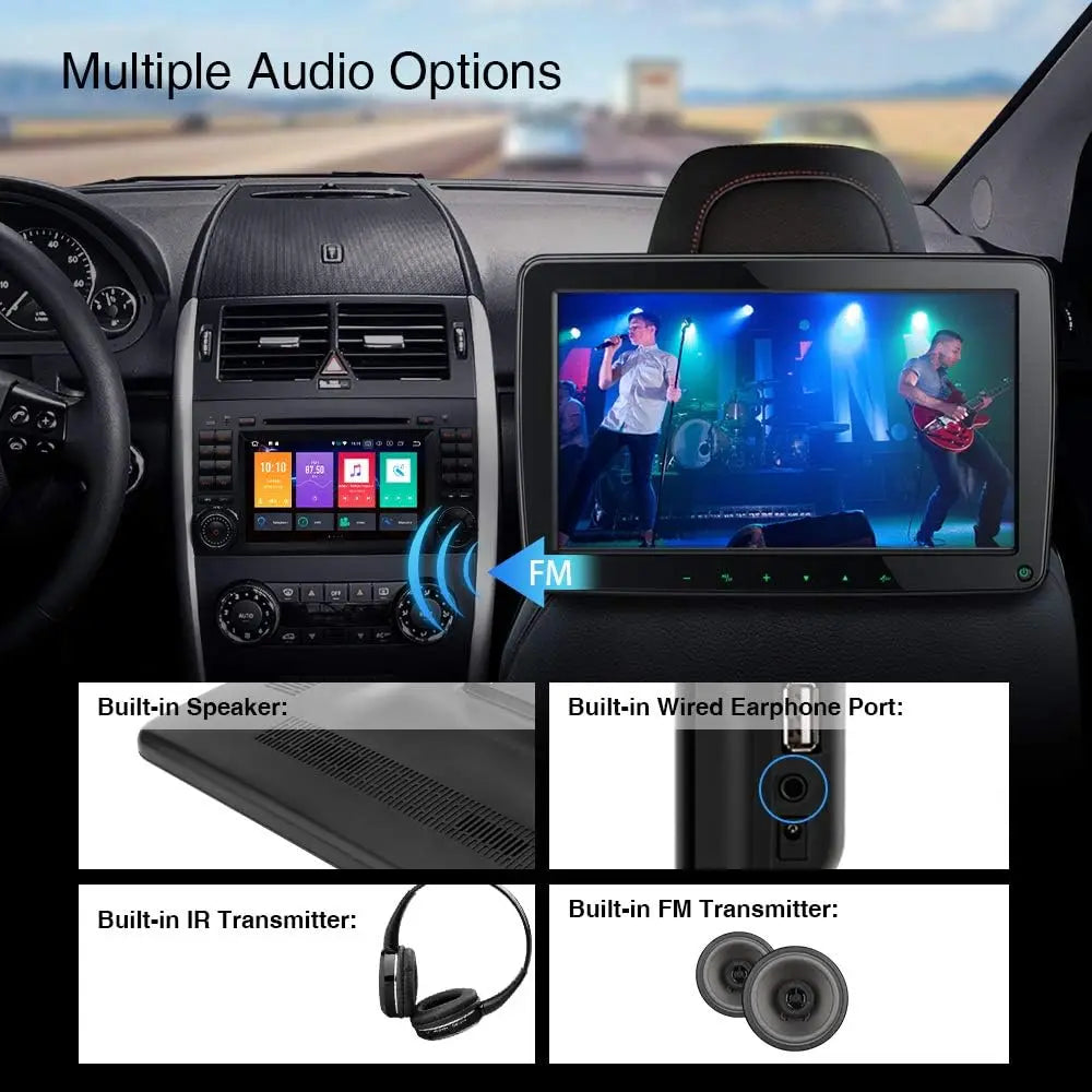XMSJ Car Headrest Monitor with HDMI 1080P IPS for Backseat