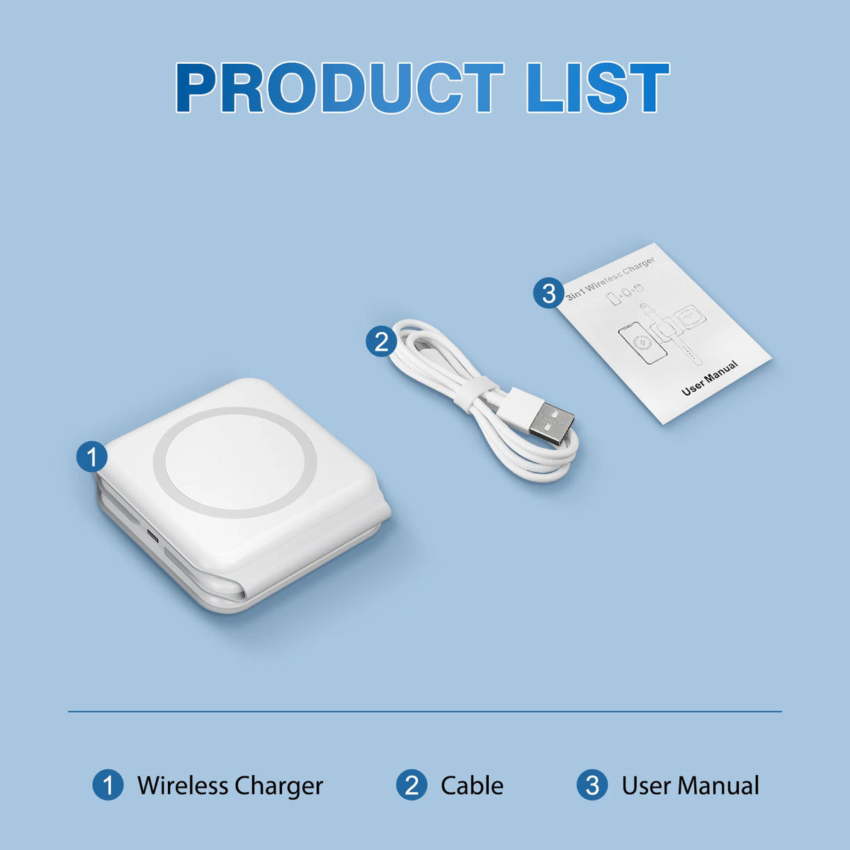 15W Magnetic 3In1 Foldable Wireless Triple Device Charging Dock