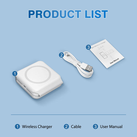 15W Magnetic 3In1 Foldable Wireless Triple Device Charging Dock