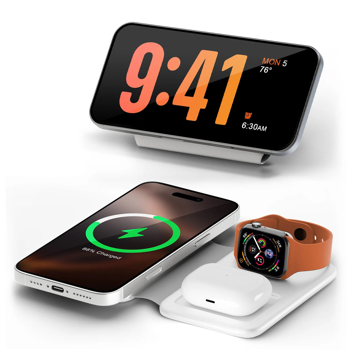 Magnetic 3In1 Foldable Wireless Charger For Phones And Watches