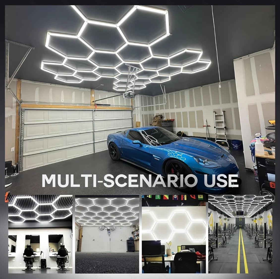 Pibaogu Hexagon LED Honeycomb Ceiling Light For Garage Shop