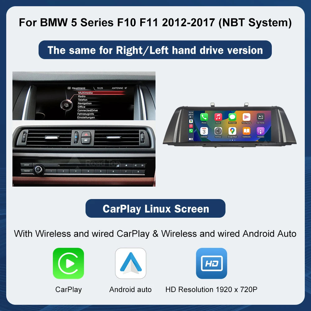 Road Top Multimedia Display For BMW F10 F11 CIC NBT